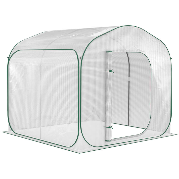 Instant 7' x 6' Backyard Pop-Up Greenhouse, Portable for Tropical Plants, White