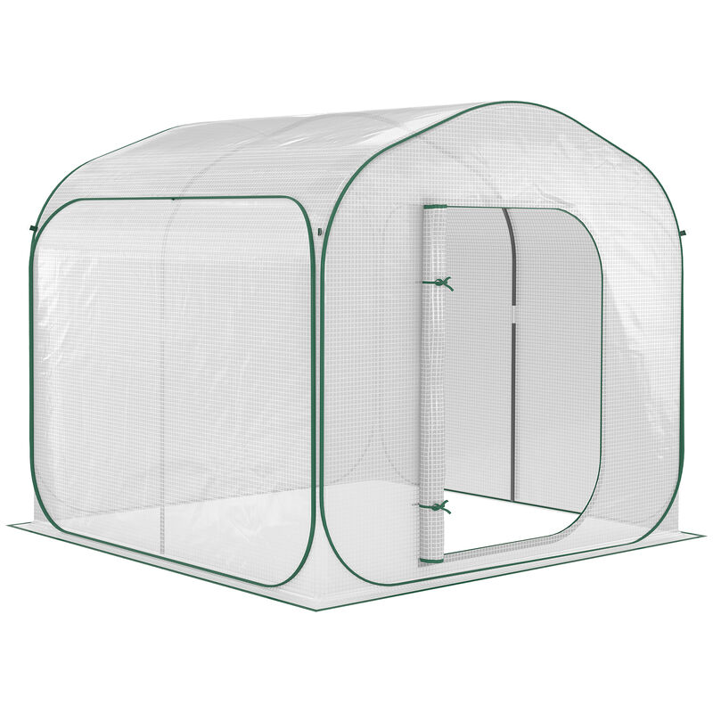 Instant 7' x 6' Backyard Pop-Up Greenhouse, Portable for Tropical Plants, White