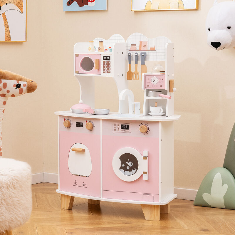 Kids Kitchen Playset with Coffee Maker Pretend Play Toy for Kids