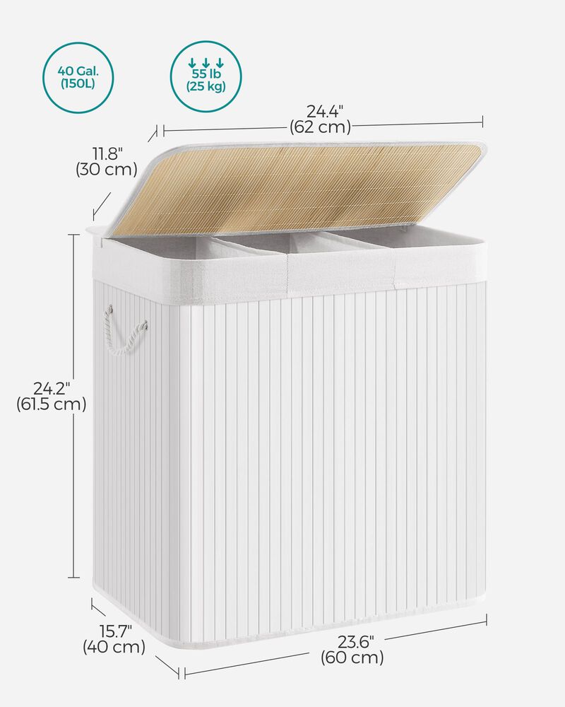 39.6-Gallon Laundry Hamper with Lid Large Capacity