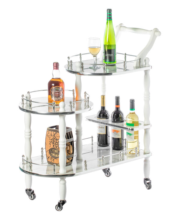 Serving Bar Cart Tea Trolley, 3 Tier Shelves on Rolling Wheels, Mobile Liquor Bar for Wine Beverage Dinner Party, Kitchen Storage Island Coffee Cabinet for Dining Living Room, Wood, Brown Serving Bar Cart Tea Trolley, 3 Tier Shelves on Rolling Wheels, Mobile Liquor Bar for Wine Beverage Dinner Party, Kitchen Storage Island Coffee Cabinet for Dining Living Room, Wood, Brown
