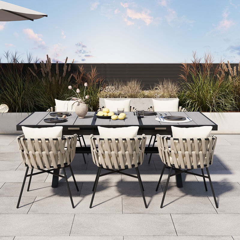 Merax Outdoor Patio Dining Table Chairs Set