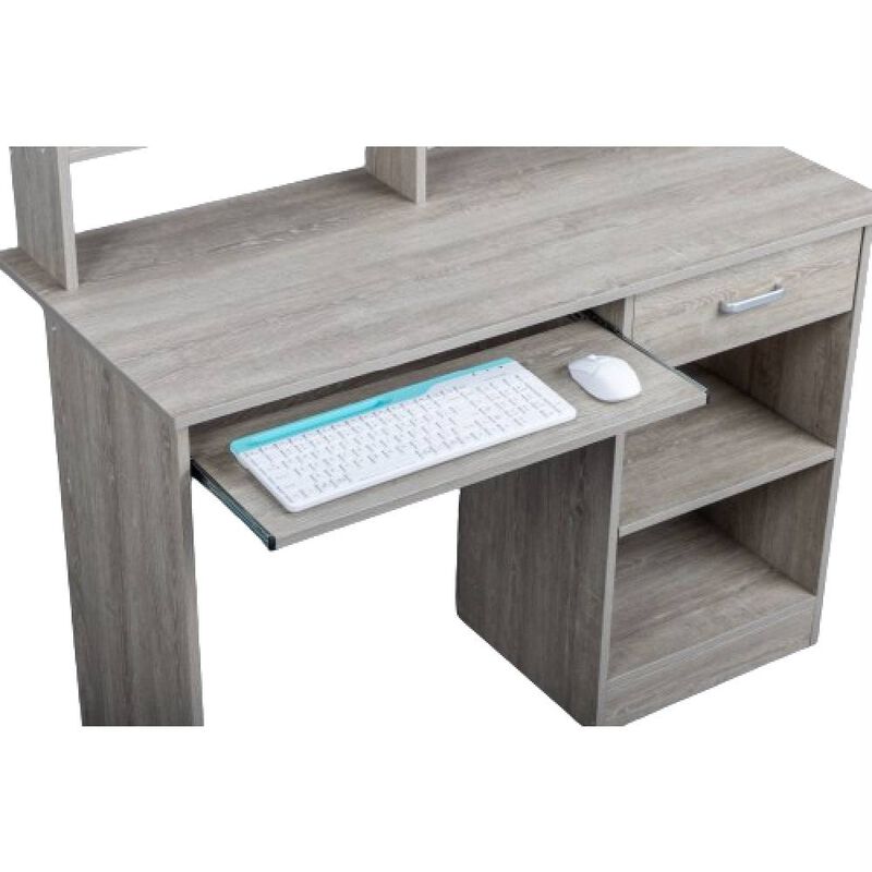 Two-Layer Computer Desk with Drawer Modern & Space-Saving Workstation for Home Office