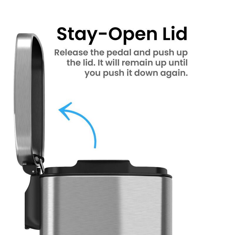 iTouchless 1.32 Gallon / 5 Liter SoftStep Step Pedal Trash Can