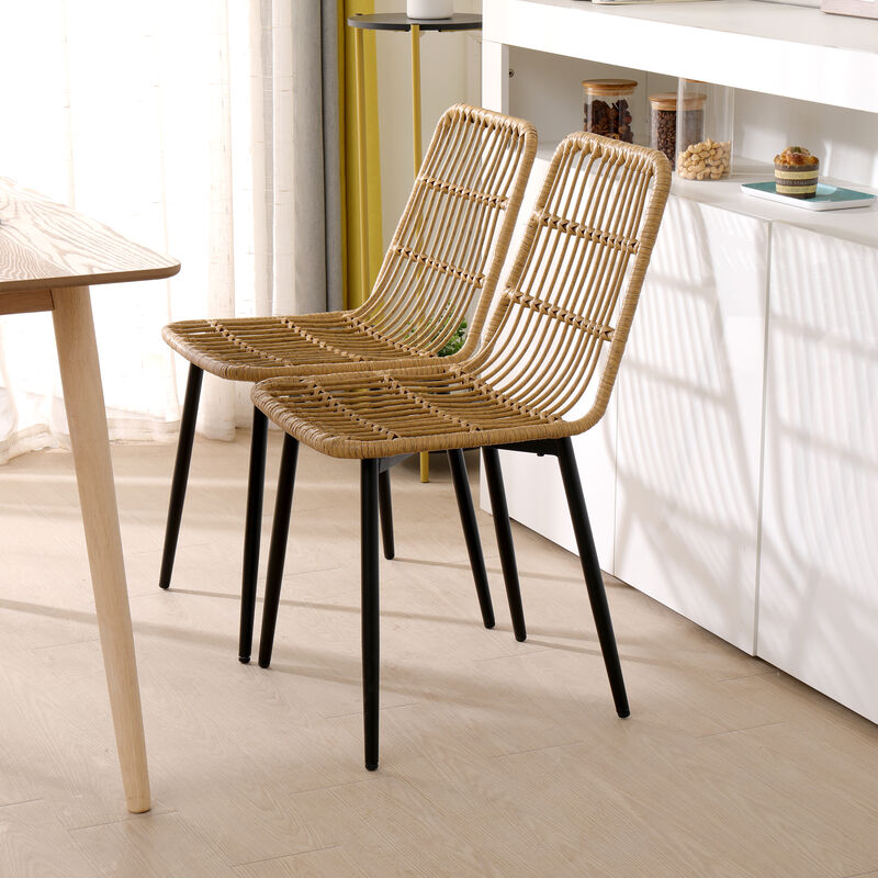 Set of 4 Chairs with Metal Legs