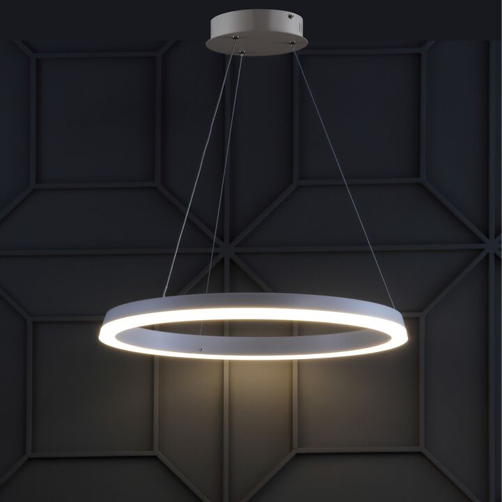 Baxter 23.5" 1-Light Modern Contemporary Aluminum Integrated LED Hoop Pendant