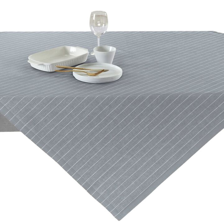 Solino Home 100% Pure Linen Table Throw 52 x 52 Inch | Pinstripe for Valentines