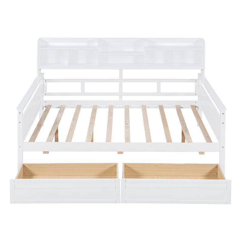 Merax Modern Daybed Bed with  Storage Shelves