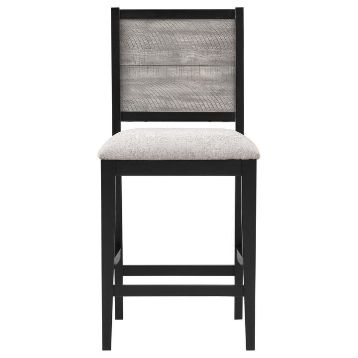Padded Seat Counter Height Dining Chair Dove Grey and Black (Set of 2)