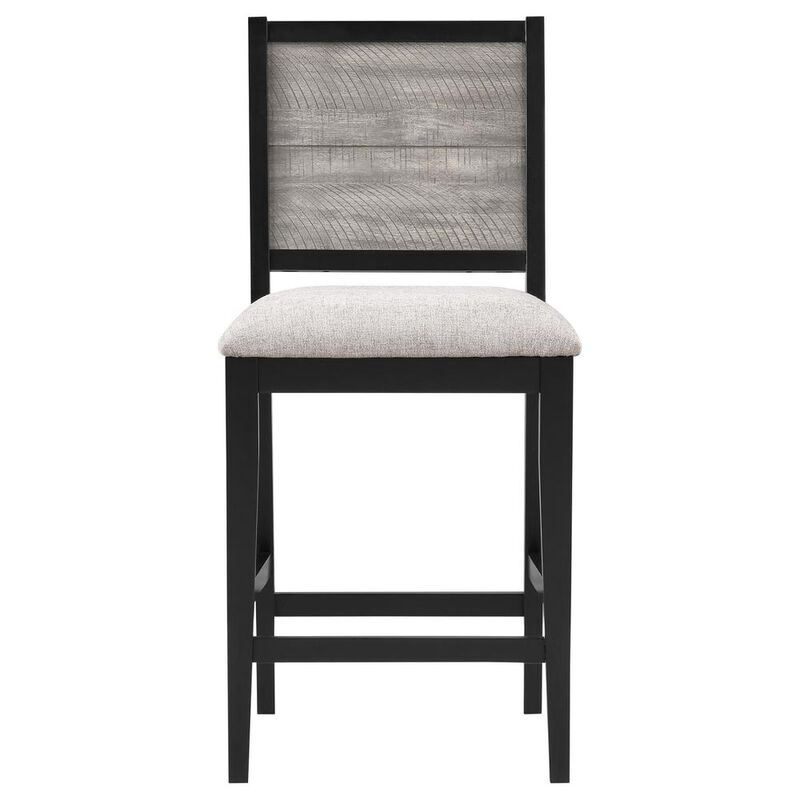 Padded Seat Counter Height Dining Chair Dove Grey and Black (Set of 2)