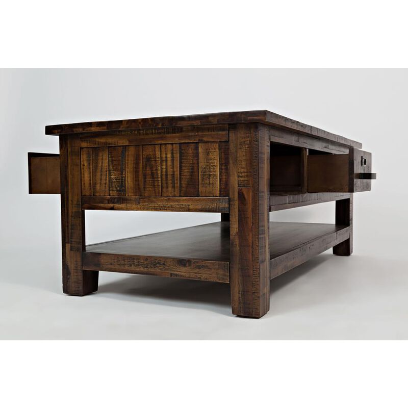 Jofran Distressed Industrial Three Drawer 48 Coffee Table