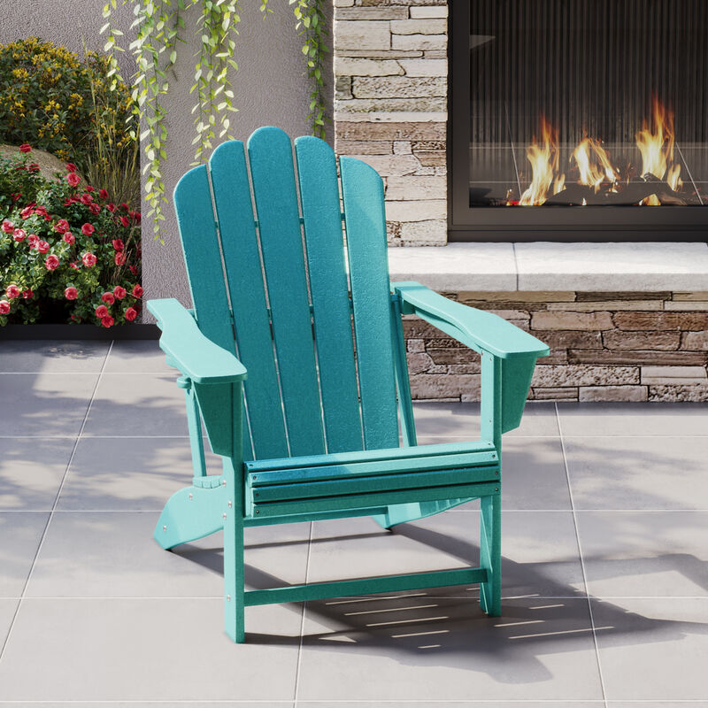 WestinTrends Outdoor Patio HDPE Adirondack Chair With Cup Holder