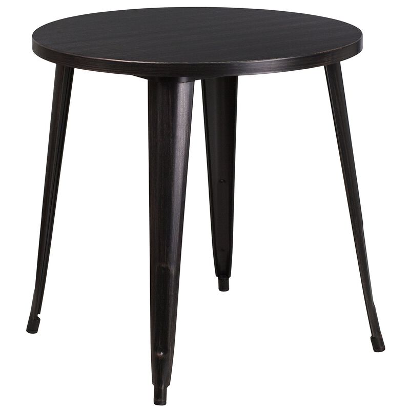 30RD Aged Black Metal Table
