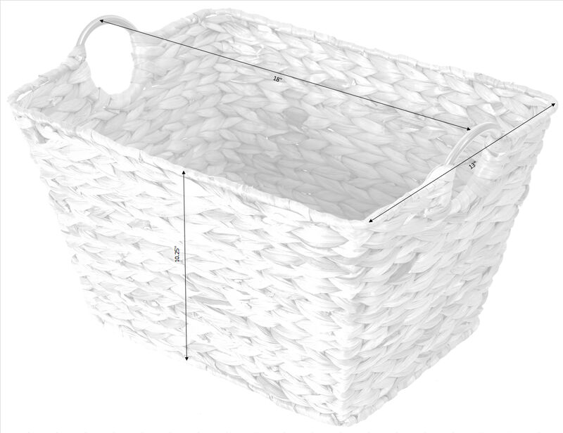 Large Square Water Hyacinth Wicker Laundry Basket