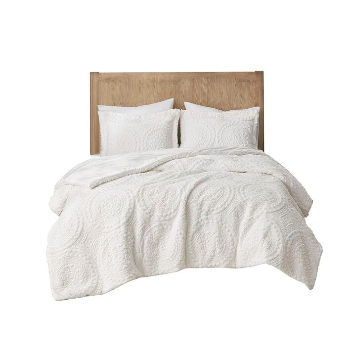 Gracie Mills Blum Faux Fur Medallion Duvet Cover Set