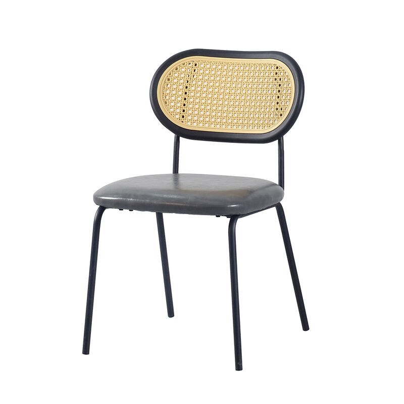 Modern Grey PU Leather Dining Chair Set of 4