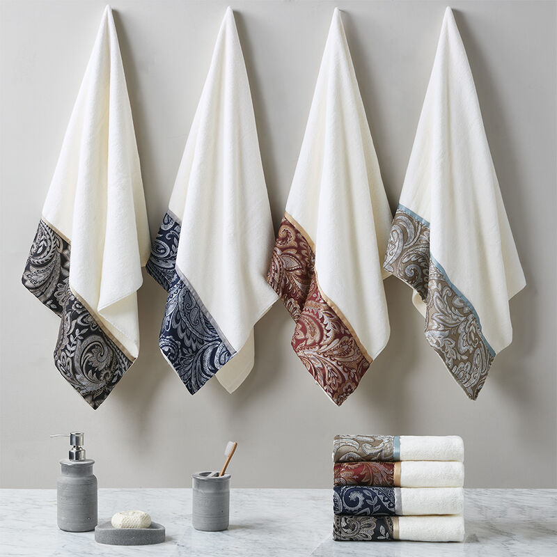 Gracie Mills Thornton 6-Piece Cotton Terry Jacquard Towel Set 550 GSM