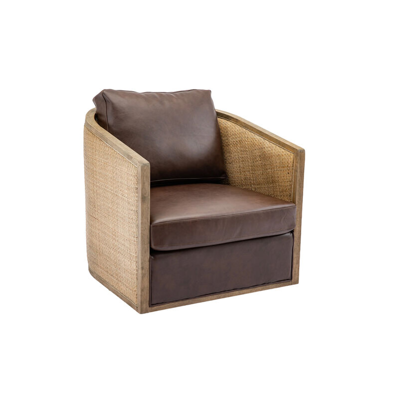 Swivel Barrel Chair, Comfy Round Accent Sofa Chair For Living Room, 360 Degree Swivel Barrel