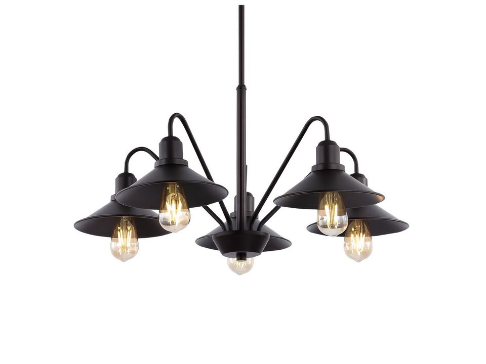 Cole 5-Light Metal Farmhouse Industrial LED Chandelier