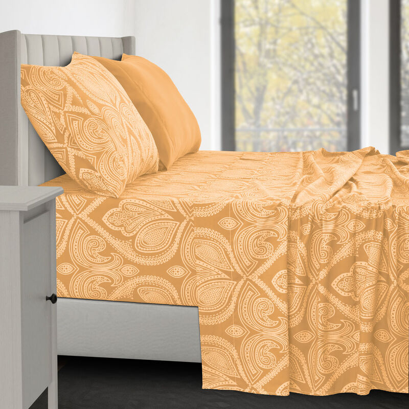 Lux Decor Collection Bed Sheets - Brushed Microfiber Paisley Sheet Set