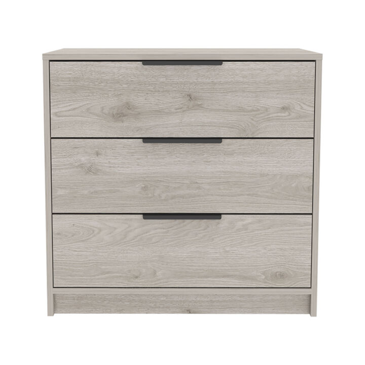 DEPOT E-SHOP Egeo 3 Drawers Dresser, Superior Top, White