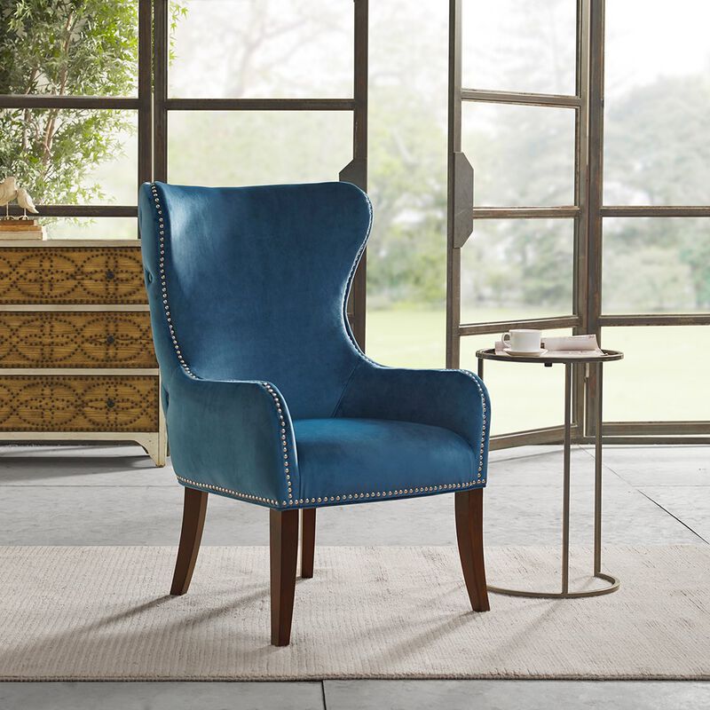 Gracie Mills Vargas Button Tufted Wingback Accent Chair