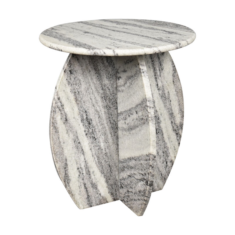 Venus 15" Contemporary Natural Marble Handmade X-Shaped End Table