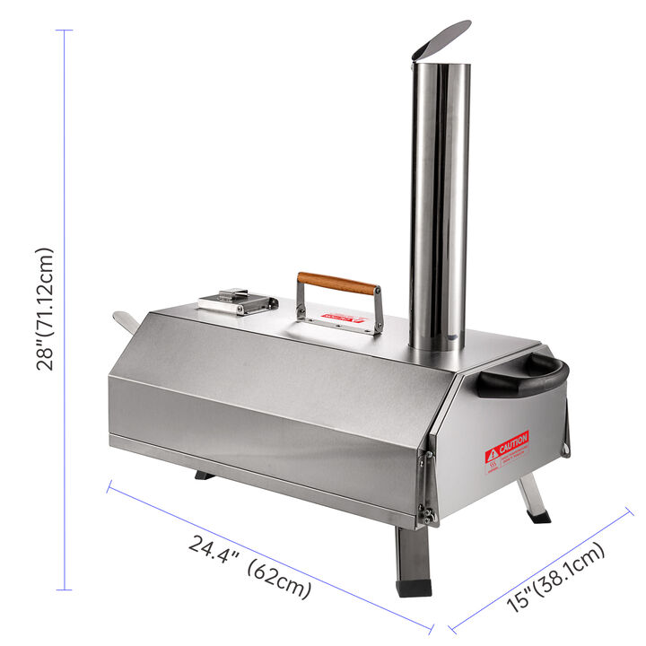 Streamdale 12" Rotatable Outdoor Pizza Oven - Portable and Stainless
