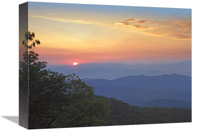 Sunset over the Pisgah National Forest from the Blue Ridge Parkway, North Carolina-Canvas Art-16x12