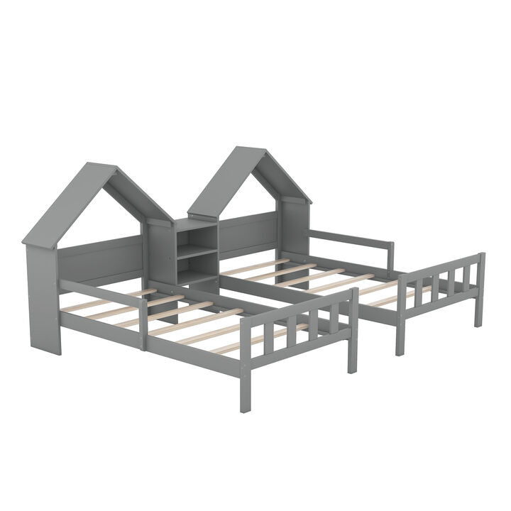 Merax Platform Bed with House-shaped Headboard