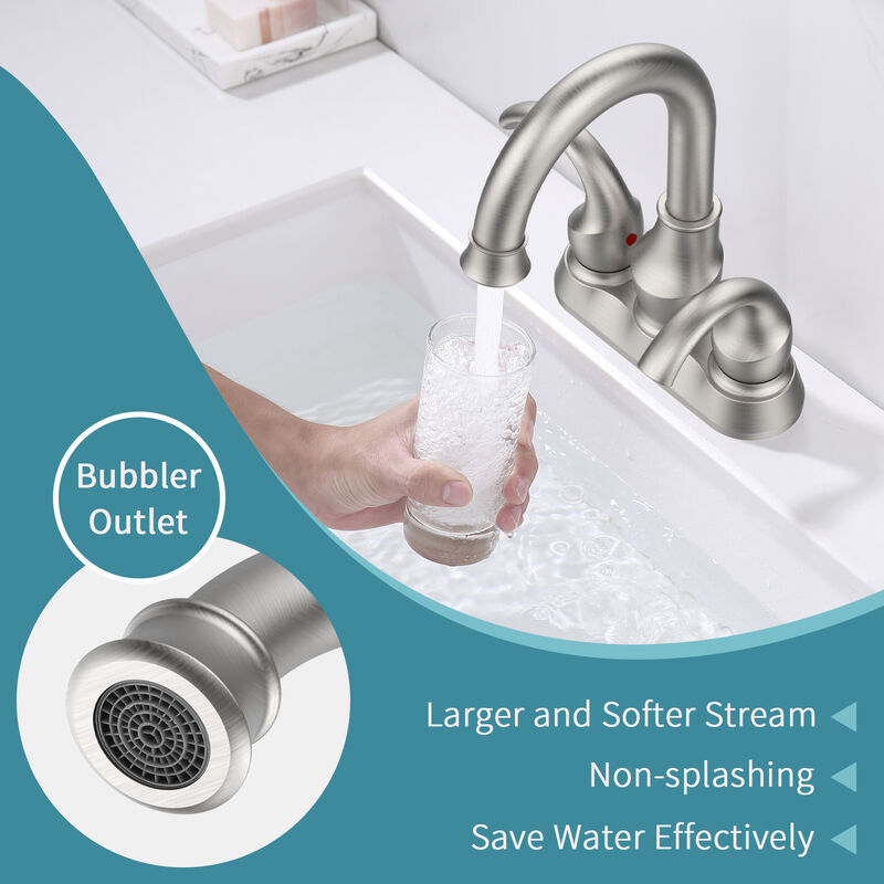 Crescent Moon Style Bathroom Faucet with 360° Swivel Spout and Pop-Up Drain
