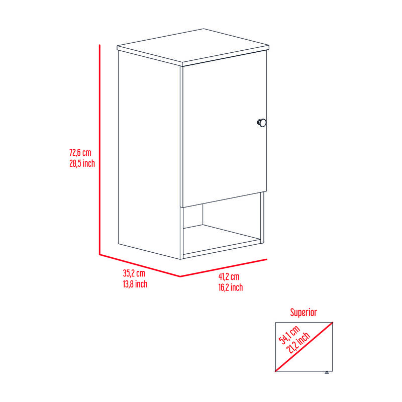 Medicine Cabinet Porto, Bathroom, Light Oak / White