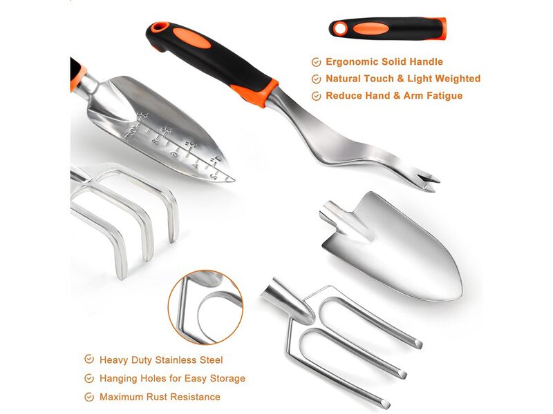 AT1nTen Garden Tool Set with Non Slip Rubber Grip