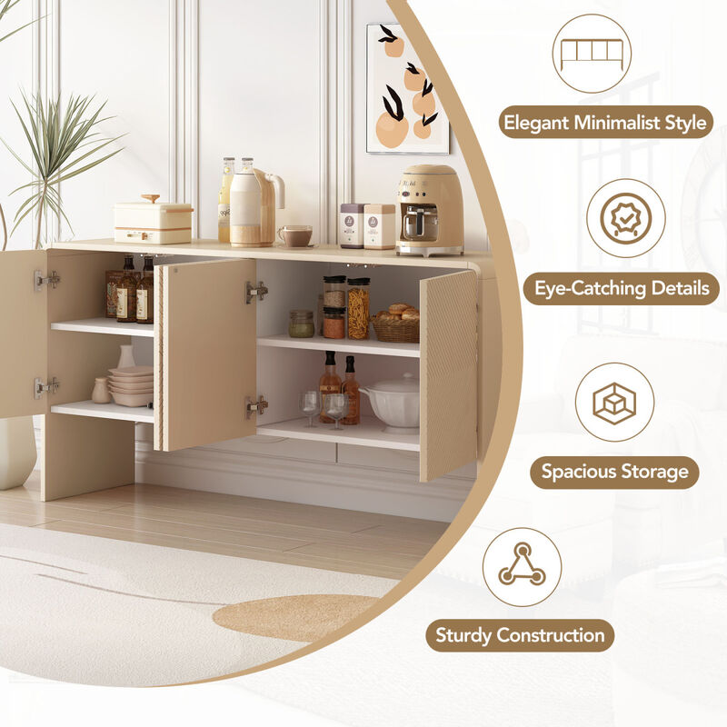 60"L Sideboard with 4 Doors and Rebound Device