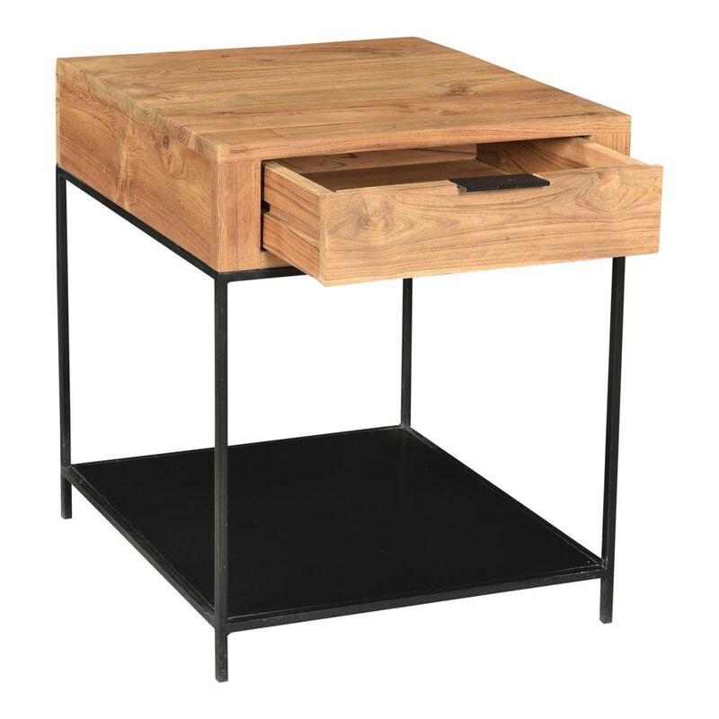 Contemporary Joliet Teak Wood Side Table, Belen Kox