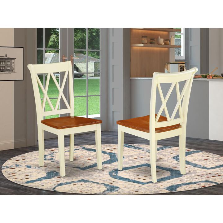 East West Furniture Dining Chair Buttermilk & Cherry, CLC-BMK-W