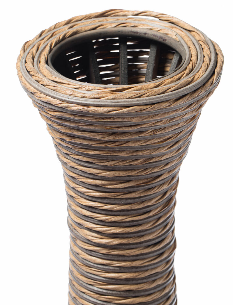 38-inch Tall Artificial Rattan Floor Vase in Elegant Beige - Statement Piece for Living Room Decor, Entryway, or Hallway - Versatile Home Accent for Dried or Silk Floral Arrangements