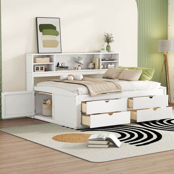 Merax Wood Daybed with Storage Cabinets