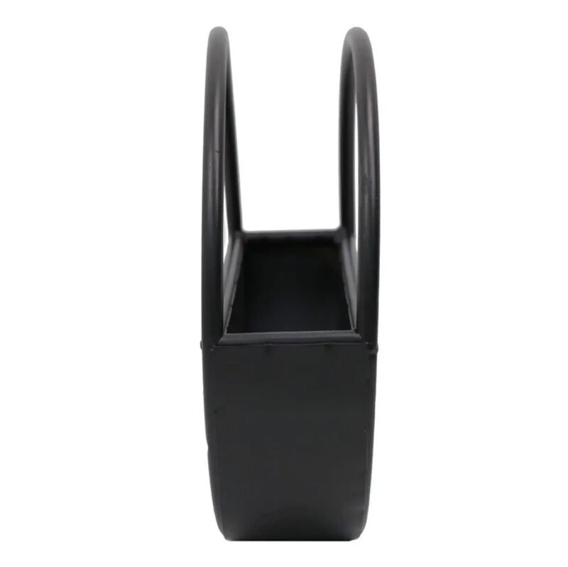 Premium Floating Half Moon / Semi Circle Metal Wall Planter | Onyx Black 45cm / 17.5"