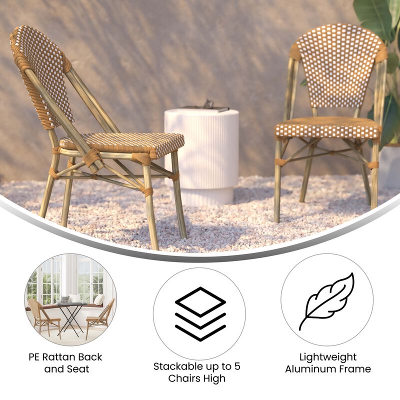 2PK White/Navy Paris Chair