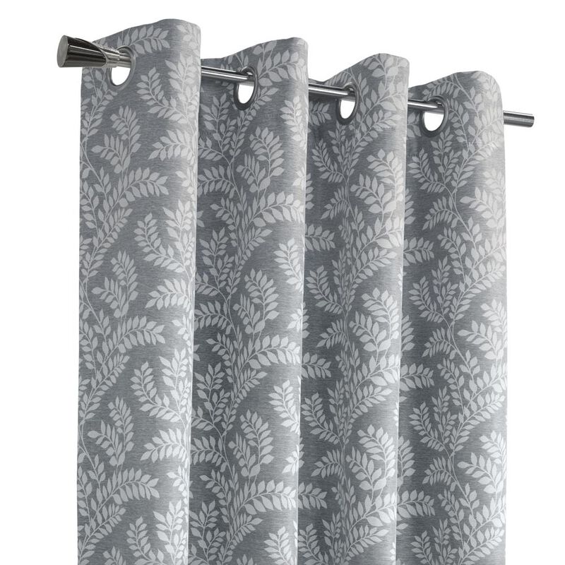 Thermaplus Patricia Blackout Providing Absolute Privacy Minimal Look to Any Room Grommet Curtain Panel 52" x 84" Silver