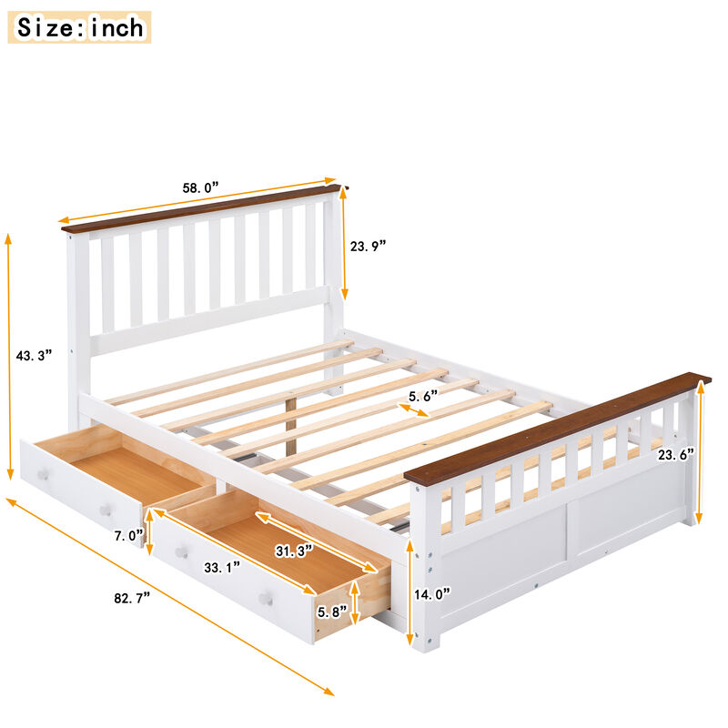 Merax Platform Bed with 2 Drawers