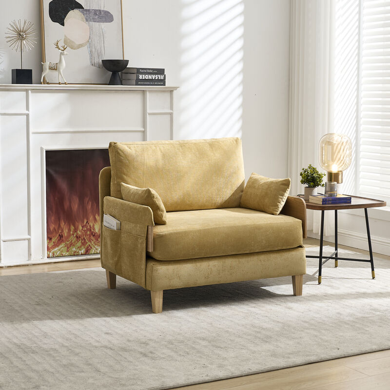 Merax Foldable Chenille Sofa Chair Convertible Futon Sleeper