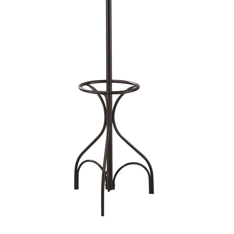 Metal Coat Rack With Umbrella Stand, Black - Benzara