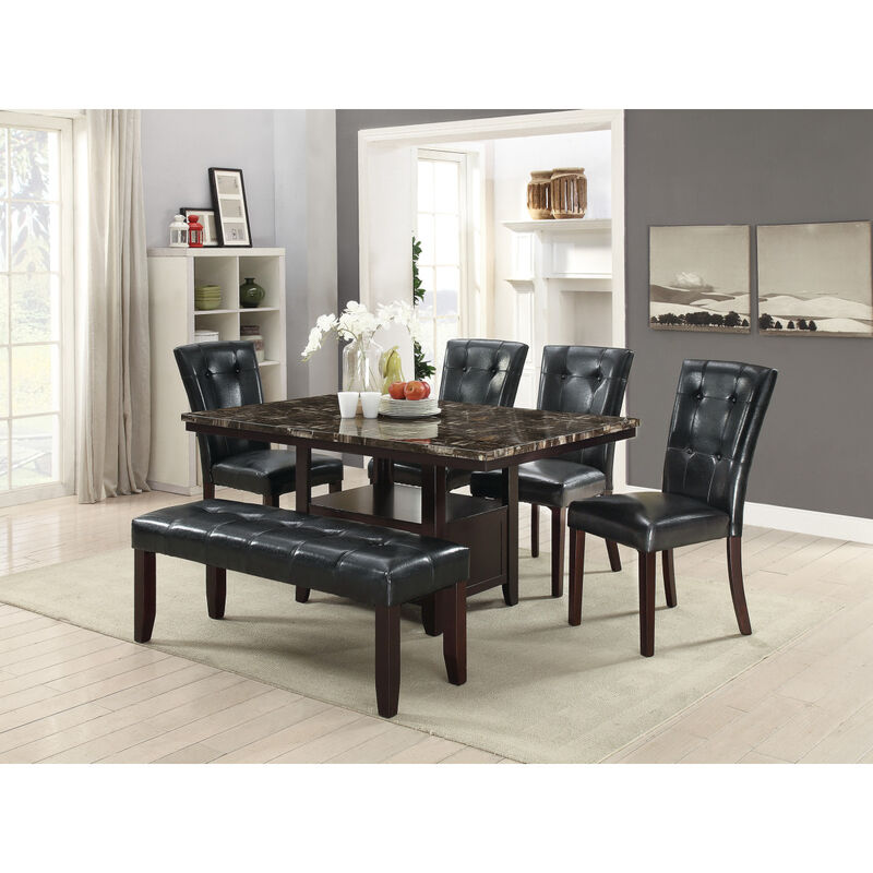 Modern Parson Chairs Black Faux Leather Tufted Set Of 2 Side Chairs Dining Seatings