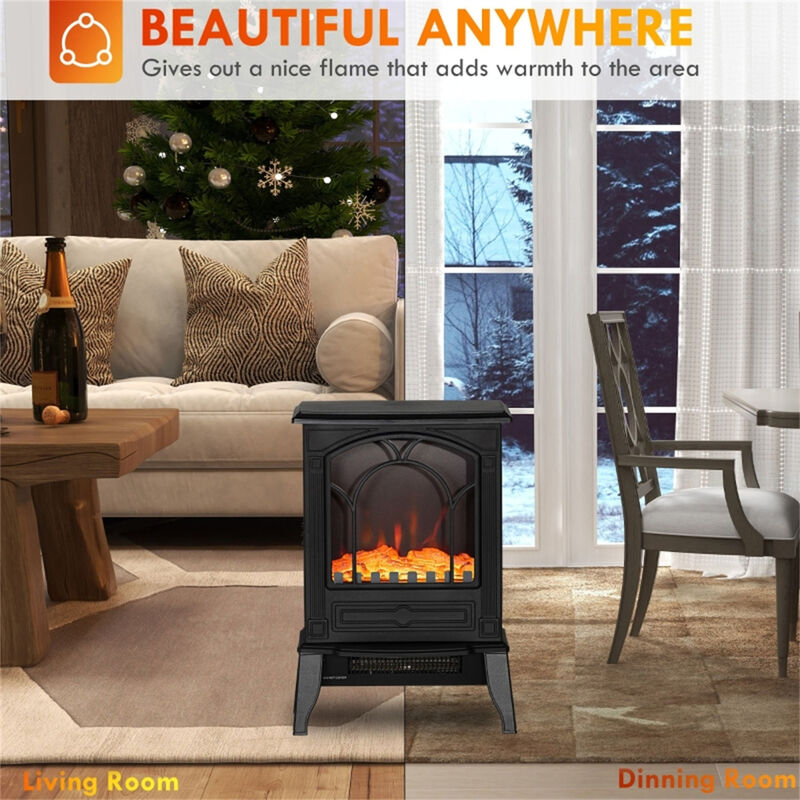 Energy-Efficient Electric Fireplace Heater with Multiple Heat Settings