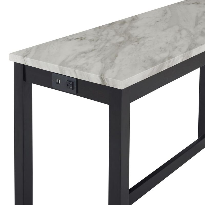 New Classic Furniture Furniture Celeste 4-Piece Faux Marble & Wood Bar Set in Blue