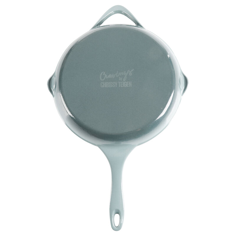 Cravings By Chrissy Teigen 11 Inch Round Enameled Cast Iron Skillet in Ombre Green