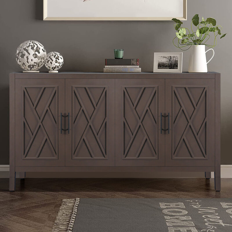 Vintage American 4 Door Wooden Sideboard