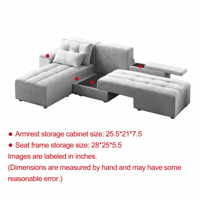 Merax Convertible 3 in 1 Sleeper Sectional Sofa